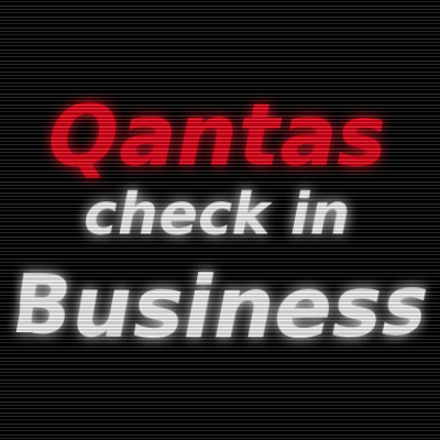 Qantas business check-in signage